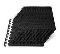 ProsourceFit Exercise Puzzle Mat 1/2-inch, EVA Interlocking Foam Floor Tiles for Home Gym, Workout Equipment, Kids Play Areas, Black, 48 SQ FT - 12 Tiles