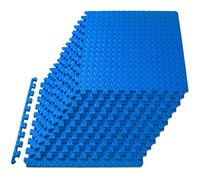ProsourceFit Exercise Puzzle Mat, EVA Foam Interlocking Tiles Protective and Cushion Flooring for Gym Equipment, Exercise and Play Area, Blue - 1/2 Inch - 48 Sq Ft - 12 Tiles