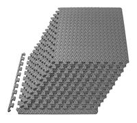 ProsourceFit Exercise Puzzle Mat ½-inch, EVA Interlocking Foam Floor Tiles for Home Gym, Workout Equipment, Kids Play Areas, Grey, 48 SQ FT - 12 Tiles