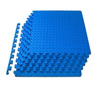 ProsourceFit Exercise Puzzle Mat ½-Inch, EVA Interlocking Foam Floor Tiles for Home Gym, Workout Equipment, Kids Play Areas, Blue, 24 SQ FT - 6 Tiles