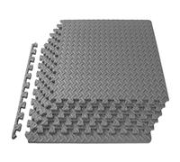 ProsourceFit Exercise Puzzle Mats 0.5-in, Unisex-Adult, Grey-1/2 Inch-24 Sq Ft-6 Tiles, 24 Square Feet