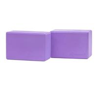 ProsourceFit Foam Yoga Blocks Set of 2, High Density EVA Yoga Bricks, Sturdy Yoga Prop Large Size 4”x 6” x 9” (Purple)