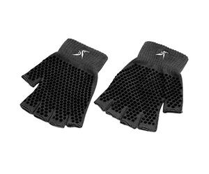 ProsourceFit Grippy Yoga Gloves, Hand Grips with Firm Fingerless Design, One Size Fits All for Women and Men, Black