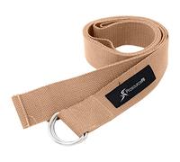 ProsourceFit Metal D-Ring Yoga Strap 8’ Durable Cotton for Stretching and Flexibility