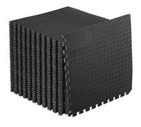 ProsourceFit Puzzle Exercise Mat ½ in, EVA Interlocking Foam Floor Tiles for Home Gym, Water-Resistant Mats Workout Equipment, Floor Padding for Kids, Black, 24 in x 24 in x ½ in, 144 Sq Ft - 36 Tiles