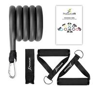 ProsourceFit Single Stackable Resistance Bands with Door Anchor and Exercise Guide, 16-20 LB, Heavy Duty Fitness Tube for Full-Body Exercises and Home Workouts, Black