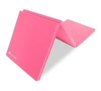 ProsourceFit Tri-Fold Folding Thick Exercise Mat 6’x2’ with Carrying Handles for MMA, Gymnastics Core Workouts, Pink