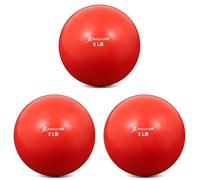 ProsourceFit Weighted Toning Exercise Balls for Pilates, Yoga, Strength Training and Physical Therapy, 2 LB to 8 LB, Color Coded (Paquete de 3)