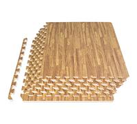 ProsourceFit Wood Grain Puzzle Mat 1/2-in, 6 EVA Foam Interlocking Floor Tiles (24SQ FT) for Secure Indoor Room Workout Flooring and Playmat, Light Oak