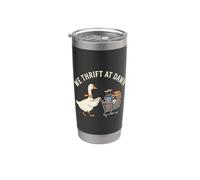 Prosperamos En El Ganso Del Alba Thrifting Collector Thrifts Meme Vaso térmico de acero inoxidable de doble pared