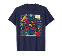Prosperando en mi era de Primer Grado Camiseta, Hombre, Azul Marino, S