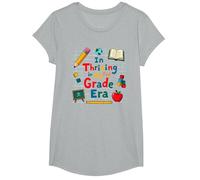 Prosperando en mi era de Primer Grado Camiseta, Niñas, Gris Jaspeado, Mediano