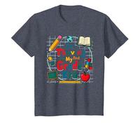 Prosperando en mi era de Primer Grado Camiseta, Niños, Azul Jaspeado, 12 años