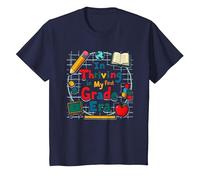 Prosperando en mi era de Primer Grado Camiseta, Niños, Azul Marino, 12 años