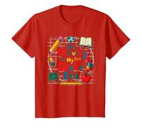 Prosperando en mi era de Primer Grado Camiseta, Niños, Rojo, 8 años