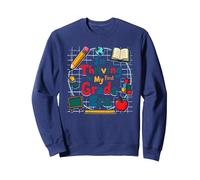 Prosperando en mi era de Primer Grado Sudadera, Unisex para Adultos, Azul Marino, S