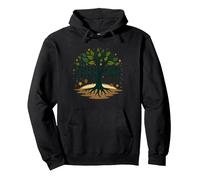 Prosperar sin Sobrevivir: Árbol de la Vida Inspirador Sudadera con Capucha, Unisex para Adultos, Negro, L