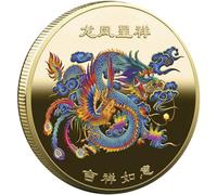 Prosperidad Traída por Herramienta China Loong Y Phoenix Lucky Coin Good Luck Charms Lottery Ticker Scratcher