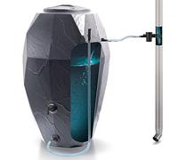 Prosperplast Barril de Agua de Lluvia 310l Canyon de plastico en Color Antracita 68 x 68 x 117.7 cm + Set de Accesorios