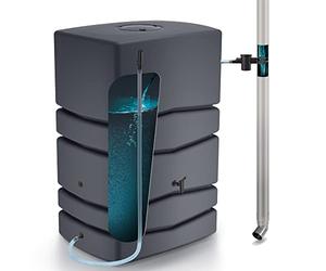 Prosperplast Barril de captación de agua Aqua tower 450l, dimensiones 775 x 573 x 1150 mm, color antracita + set de accesorios