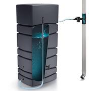 Prosperplast Barril de captación de agua Aqua tower 650l, dimensiones 775 x 573 x 1650 mm, color antracita + set de accesorios