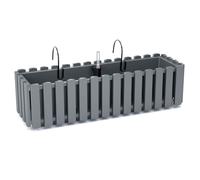 Prosperplast Boardee Fencycase caja balcón 58 cm gris con riego y ganchos