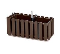 Prosperplast Boardee Fencycase Maceta de Balcón con Suspensión Sistema de Riego Maceta con Ganchos para Barandilla (380 mm, Marrón)