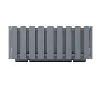 Prosperplast Boardee Fencycase Maceta para Flores Caja de Balcón Maceta para Plantas Diseño Rústico para Uso en Interiores y Exteriores (Largo 580 mm, Gris)
