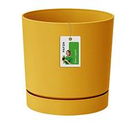 Prosperplast Cubierta del Sello Fleuri - 13 x Ø 12.8 cm - Maceta con Tubo de platillo Redondo P 1.2L, Amarillo, dPop130