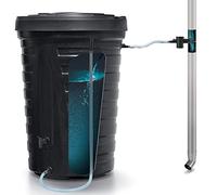 Prosperplast Depósito para Agua de Lluvia Raincan 210l, Dimensiones 648 x 648 x 928 mm, Color Negro + Set de Accesorios