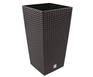 Prosperplast DRTS225-440U - Maceta cuadrada, modelo "Rato", 22.5 x 22.5 x 42.1 cm, marrón oscuro, 1 unidad
