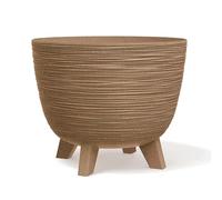 Maceta redonda con patas Prosperplast Furu Eco Wood color madera
