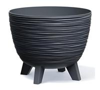 Prosperplast Furu Maceta de Flores, Cuenco con Patas, Cuenco para Plantas, Resistente a los Rayos UV (Antracita, Diámetro 395 mm)