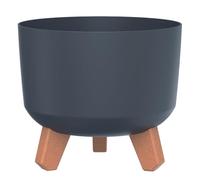 Prosperplast Gracia Maceta con patas extraíbles, incluye inserto para interior y exterior, maceta redonda de plástico (antracita, 200 mm)