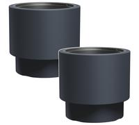 Prosperplast HEOS DBHEN400-S433 maceta 40 L con inserto 20 L, 2 unidades, antrac
