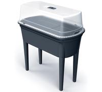 Prosperplast Jardinera Bloomo con patas y tapa desmontables, para jardín y balcón, de plástico, antracita, resistente a la intemperie, 78 x 82 x 37 cm (modelo individual)