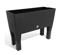 Jardinera rato 72 litros con riego en color antracita 80 x 33 x 65 cm con patas