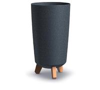 Prosperplast Maceta Alta con Patas Gracia TUBUS Slim Eco Wood Antracita, 19,5x19,5x36,5 cm