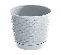 Prosperplast Maceta Color Blanco Posavasos ratán. 16,5 cm Maceta Plantas Macetero (