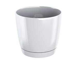 Prosperplast Maceta Mod. begonya Fresh Round con Plato Incluido 18cm. Blanco