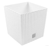 Prosperplast Maceta Rato 4 litros con cubilete para plantar en color blanco 17 x 17 x 17 cm