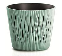ProsperPlast Maceta Redonda de plastico Sandy Round en Color Salvia (Largo) x 15,8 (Ancho) x 13,8 (Alto) cm
