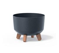 Prosperplast Macetero Color Antracita Eco, con Patas Desmontables, Redondo, colección Gracia de 23,5 x 23,5 x 18,7 cm, Capacidad de 5,1 L.