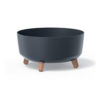 Prosperplast Macetero Color Antracita Eco, con Patas Desmontables, Redondo, colección Gracia de 38 x 38 x 19,5 cm, Capacidad de 14,3 L.