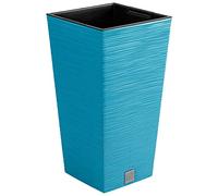 Macetero color azul escandinavo, con depósito, colección FURU, de 39,5 x 39,5 x 75,5 cm, capacidad de 37 L.