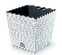 Prosperplast Macetero Color Blanco, con depósito, colección Furu, de 29,5 x 29,5 x 29 cm, Capacidad de 14 L.