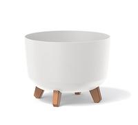 Prosperplast Macetero Color Blanco, con Patas Desmontables, Redondo, colección Gracia de 29 cm x 29 cm x 22 cm cm, Capacidad de 9,8 L.
