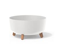 Prosperplast Macetero Color Blanco, con Patas Desmontables, Redondo, colección Gracia de 38 x 38 x 19,5 cm, Capacidad de 14,3 L.