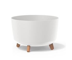 Prosperplast Macetero Color Blanco, con Patas Desmontables, Redondo, colección Gracia de 39 cm x 39 cm x 25,7 cm cm, Capacidad de 21,5 L.