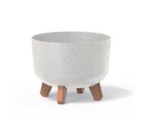 Macetero color blanco roto,sin depósito , colección GRACIA de 23,5 x 23,5 x 18,7 cm, capacidad de 5,1 L.